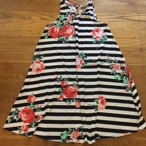Bobbie Brooks Striped floral dress, S